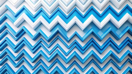 A dynamic zigzag line pattern in bright blue and white hues undulates across a clean white background, conveying energy, movement, and playful modernity.