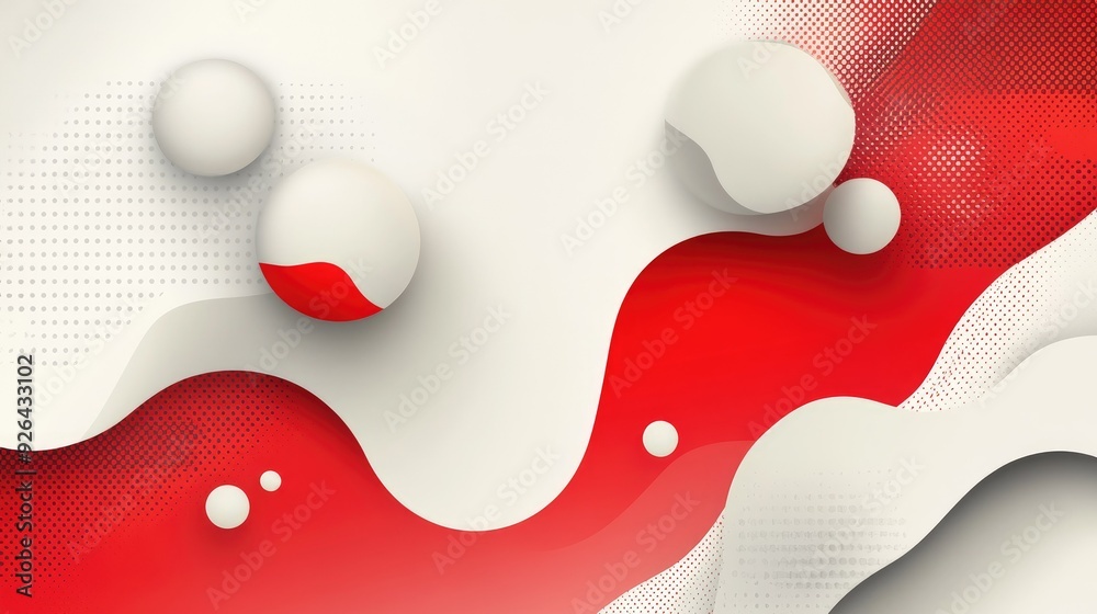 Poster modern abstract background design with contrasting red and white elements. clean lines and bold shap