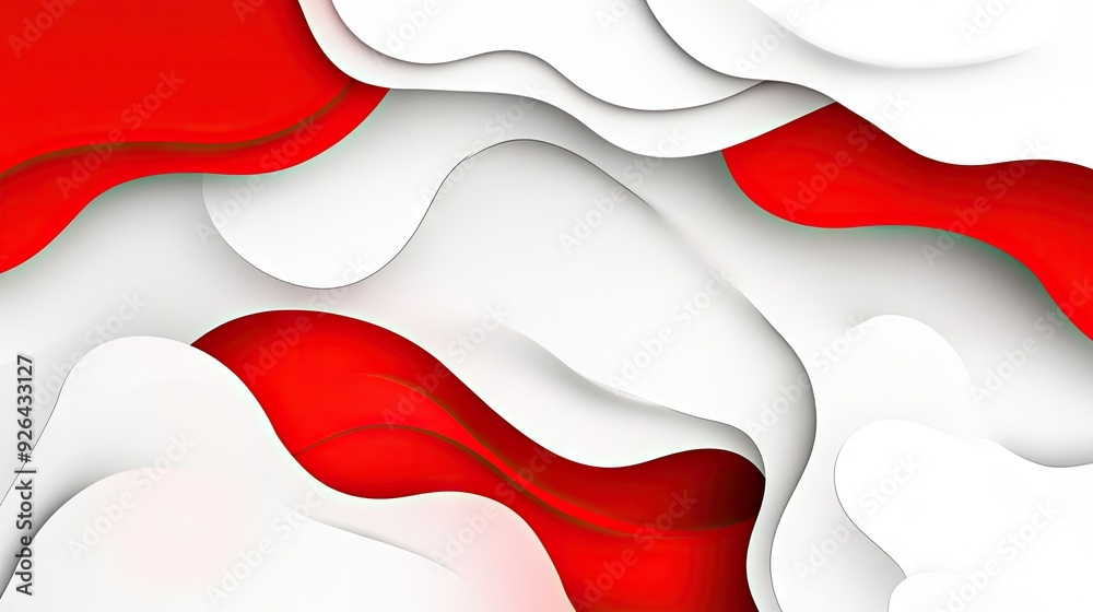 Poster modern abstract background design with contrasting red and white elements. clean lines and bold shap