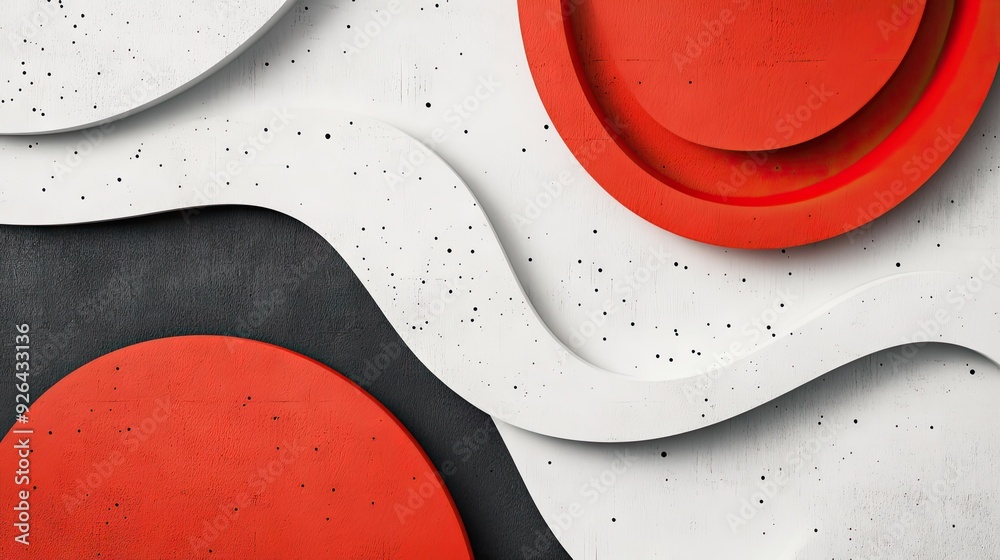 Poster modern abstract background design with contrasting red and white elements. clean lines and bold shap