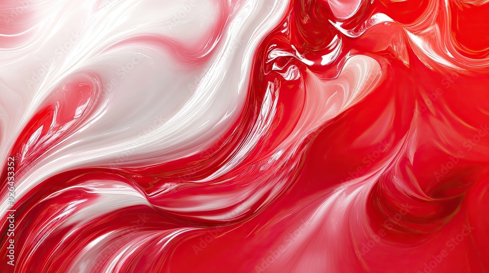 Aufkleber modern abstract background with bold red and white swirls creating a dynamic and energetic visual. p