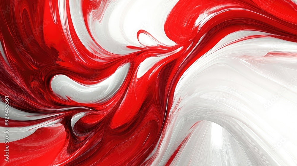 Aufkleber modern abstract background with bold red and white swirls creating a dynamic and energetic visual. p