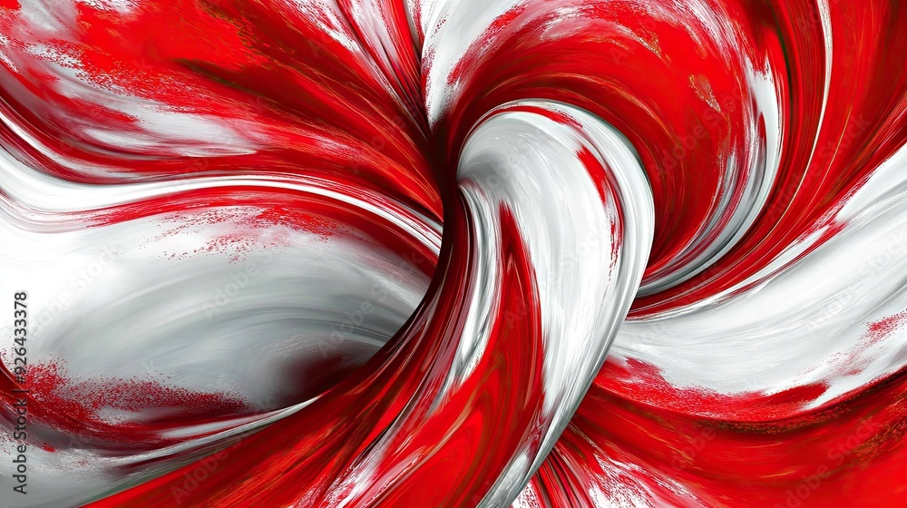 Aufkleber modern abstract background with bold red and white swirls creating a dynamic and energetic visual. p