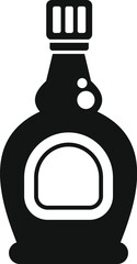 Black silhouette icon of a bottle containing syrup, a sweet food product