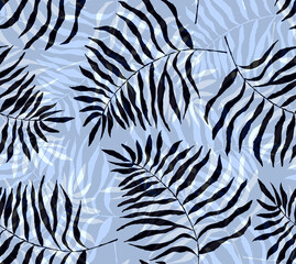 Seamless watercolor tropical pattern, floral print.