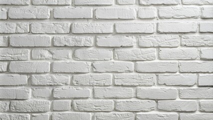 Fototapeta premium A bright and modern painted white brick wall serves as a clean backdrop, adding a touch of rustic charm to any space or design element.