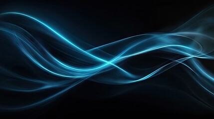 Modern dark grey background with ethereal blue light lines and smooth shadows, perfect for a refined and upscale design.