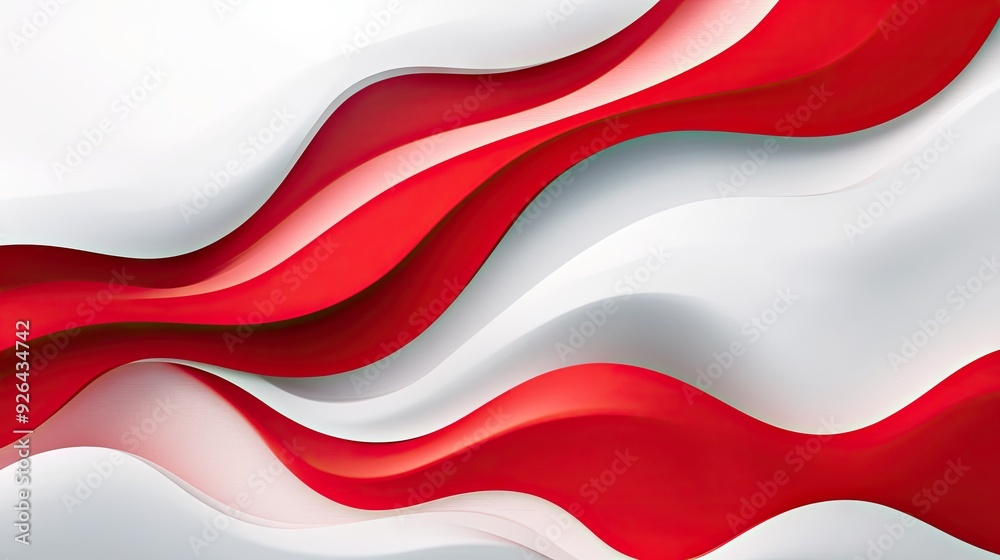 Poster modern red and white abstract design template with layered shapes and smooth transitions. a sophisti