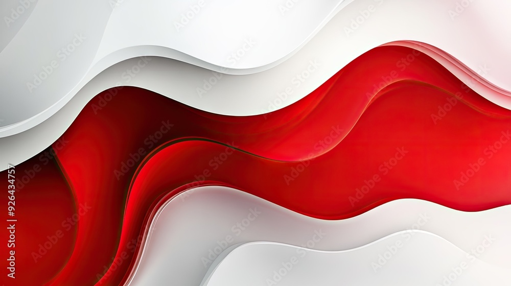 Poster modern red and white abstract design template with layered shapes and smooth transitions. a sophisti