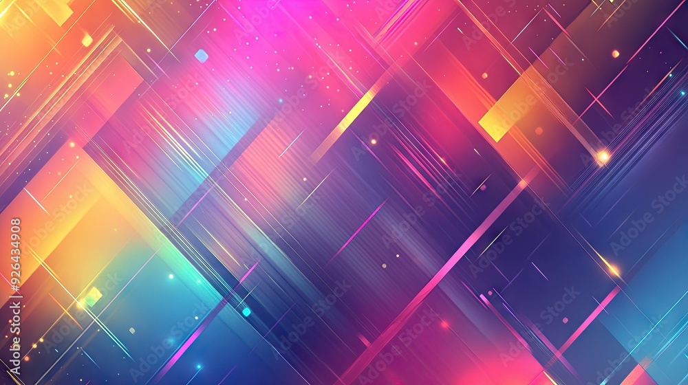 Poster multicolored abstract background with a harmonious blend of gradients and geometric patterns. perfec