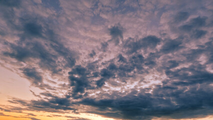 pretty sunset goldish clouds on the sky bg - photo of nature