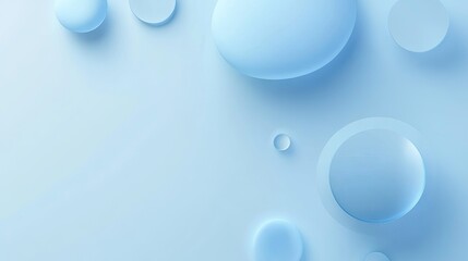 Soft blue gradient round shapes with Neumorphism style on a clear background. Great for minimalistic banners, posters, and modern visual designs.