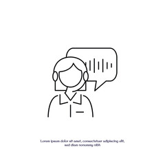 voice assistant outline icon vector design good for web or mobile app