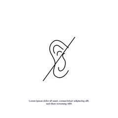 deafness outline icon vector design good for web or mobile app