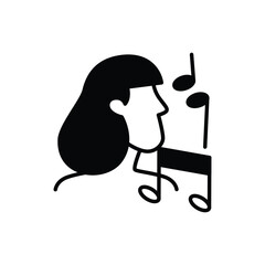 singing solid icon vector design good for web or mobile app
