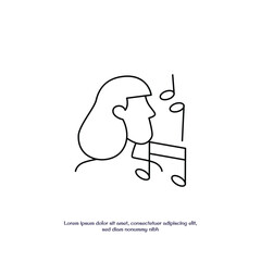 singing outline icon vector design good for web or mobile app