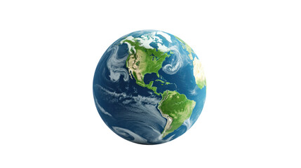 Fototapeta premium earth on a white background. Telephoto lens photography Realistic daylight