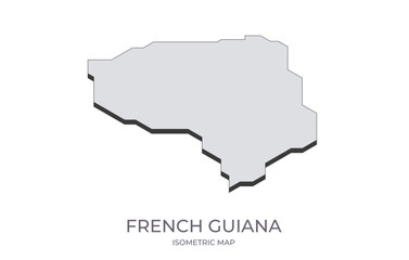 Obraz premium Map of the French Guiana in simple isometric form. Illustration of isometric map of the country.