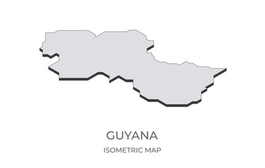 Map of the Guyana in simple isometric form. Illustration of isometric map of the country.