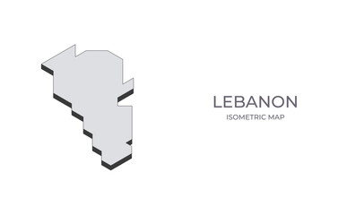 Map of the Lebanon in simple isometric form. Illustration of isometric map of the country.