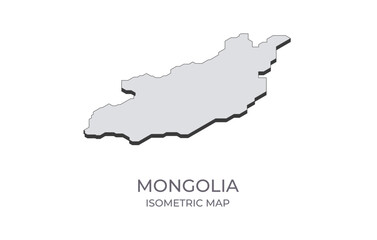 Obraz premium Map of the Mongolia in simple isometric form. Illustration of isometric map of the country.