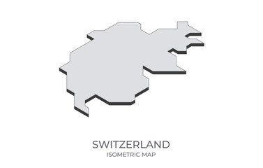 Fototapeta premium Map of the Switzerland in simple isometric form. Illustration of isometric map of the country.