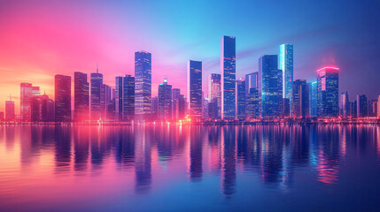 Obraz premium glass buildings Looking Up modern high-rise office buildings 