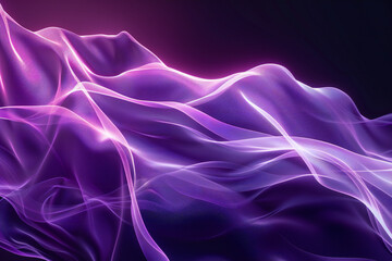 Obraz premium Abstract Flowing Purple Waves with Dynamic Curves and Vibrant Colors for a Modern Artistic Design Background