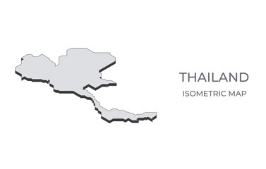 Map of the Thailand in simple isometric form. Illustration of isometric map of the country.