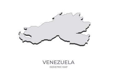 Map of the Venezuela in simple isometric form. Illustration of isometric map of the country.