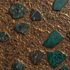 Abstract background with gold and green marble texture. 3d render illustration. Agate ripple pattern. Gold marble patterned texture background. Marbling artwork. 