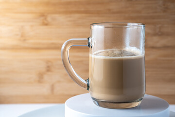 coffe press cappucino black foam mug Glass latte