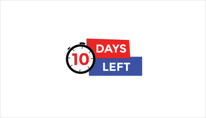10 days left Countdown number banner templates. time icon. Vector Illustration 
