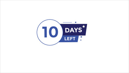 10 days left Countdown number banner templates. time icon. Vector Illustration 
