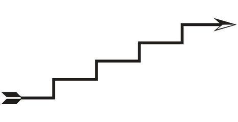 Stairway symbol to reach achievement. Staircase vector icon isolated on white background. The step up to be successful of business.