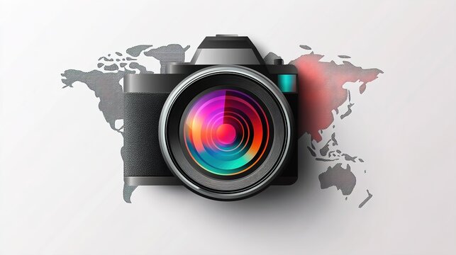 world photography day. Camera Lens Illustrations. vector.