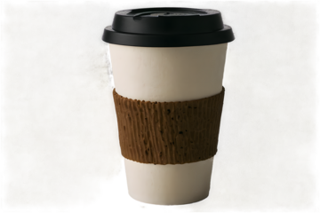 Paper coffee cup to go, take away mockup isolated on transparent background
