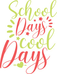 Back to School SVG Vector Design. Notebook, Pen, Pencil, Colors, Ruler, Magnifying Glass, Eraser, Paper Clip, Sharpener.