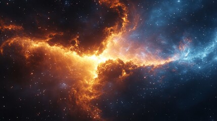 Cosmic Elegance - Vector Art with Ethereal Glow on Clean White Backdrop, Centered 3D Design Space in Modern Layout