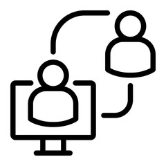 Obraz premium online mentor line icon