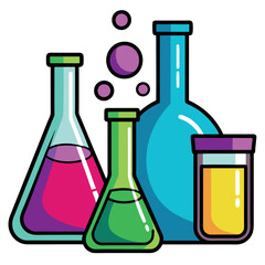 Laboratory Beakers Vector Design Illustration