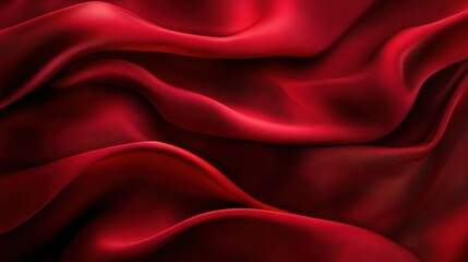 Obraz premium Red abstract background with flowing silk cloth, red gradient, simple and elegant, with a sense of luxury.