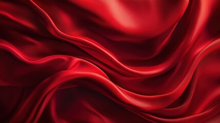 Obraz premium Red abstract background with flowing silk cloth, red gradient, simple and elegant, with a sense of luxury.