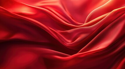 Obraz premium Red abstract background with flowing silk cloth, red gradient, simple and elegant, with a sense of luxury.