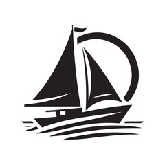 sailboat logo icon, sailboat silhouette 