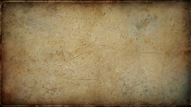 Antique Grunge Texture Horizontal Background with Vintage Cracks and Weathered Paper-Like Surface.