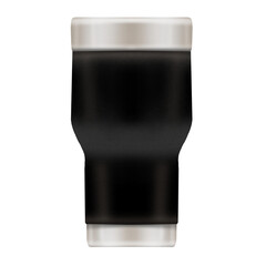 black cooler flask, travel mug, made of metal, empty mug mockup