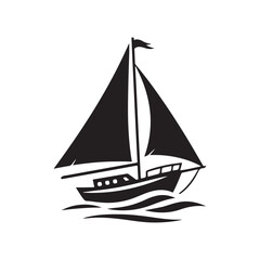 sailboat logo icon, sailboat silhouette 