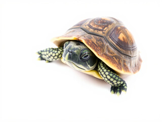 Obraz premium Shy Turtle Peeking from Its Shell