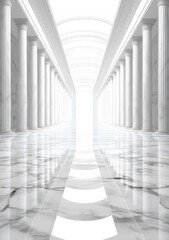 Obraz premium White Marble Columns Hallway Interior Architecture Design